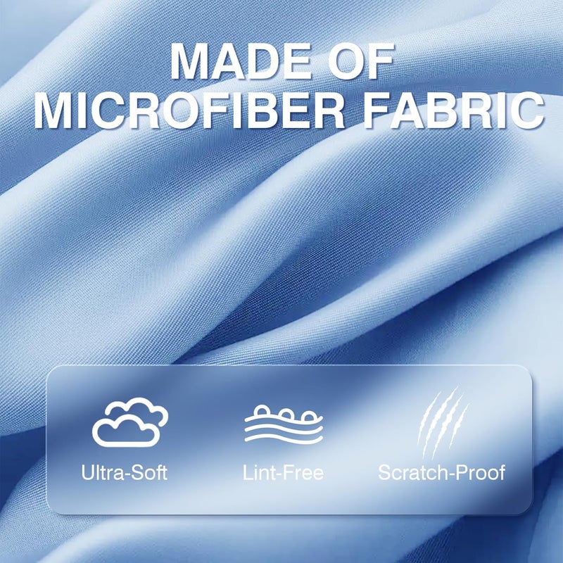Zeefpod 60-Pack Microfiber Cleaning Cloths for Glasses, 6x7 Inch Premium Lens Cleaning Cloth for Screens, Cameras, Eyeglasses, Cell Phone, LCD TV Screens，Black，Grey and Light Blue - Image 2